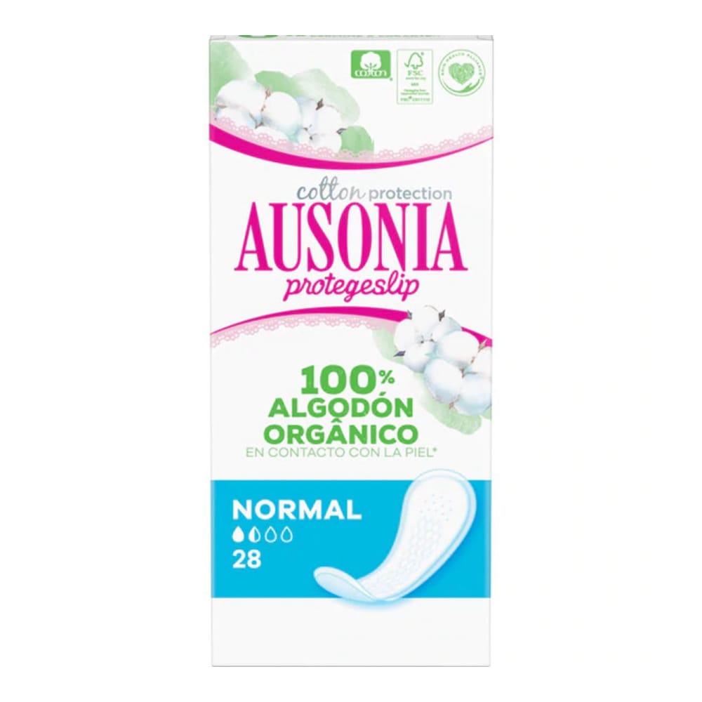 Ausonia - Protège-slip 'Protegeslip Organic Cotton' - Normal 28 Pièces