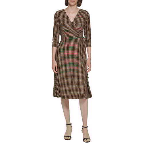 Tommy hilfiger - Robe portefeuille '3/4 Sleeve Tie Waist Printed Wrap' pour Femmes