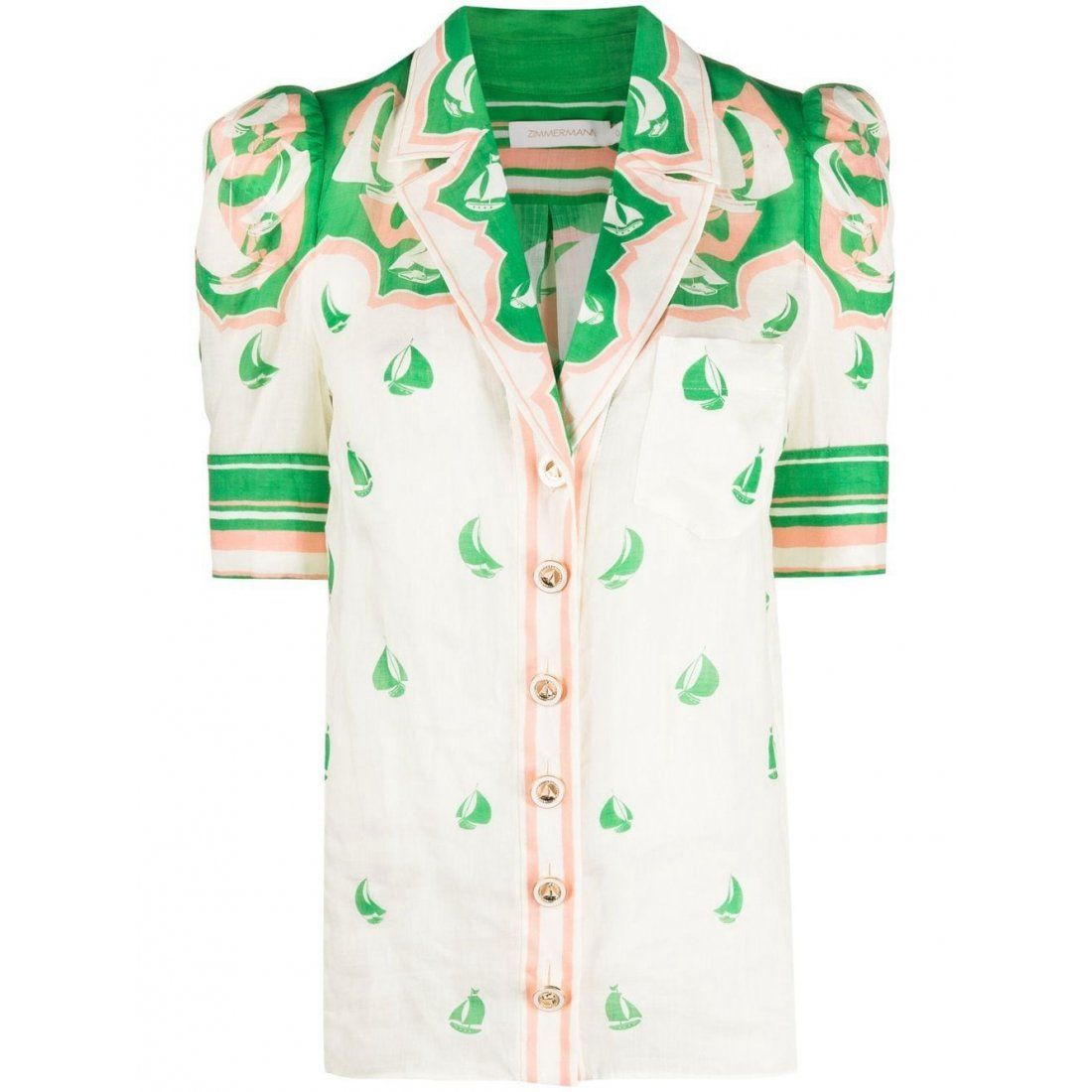 Zimmermann - Chemise à manches courtes 'High Tide Sailboat' pour Femmes