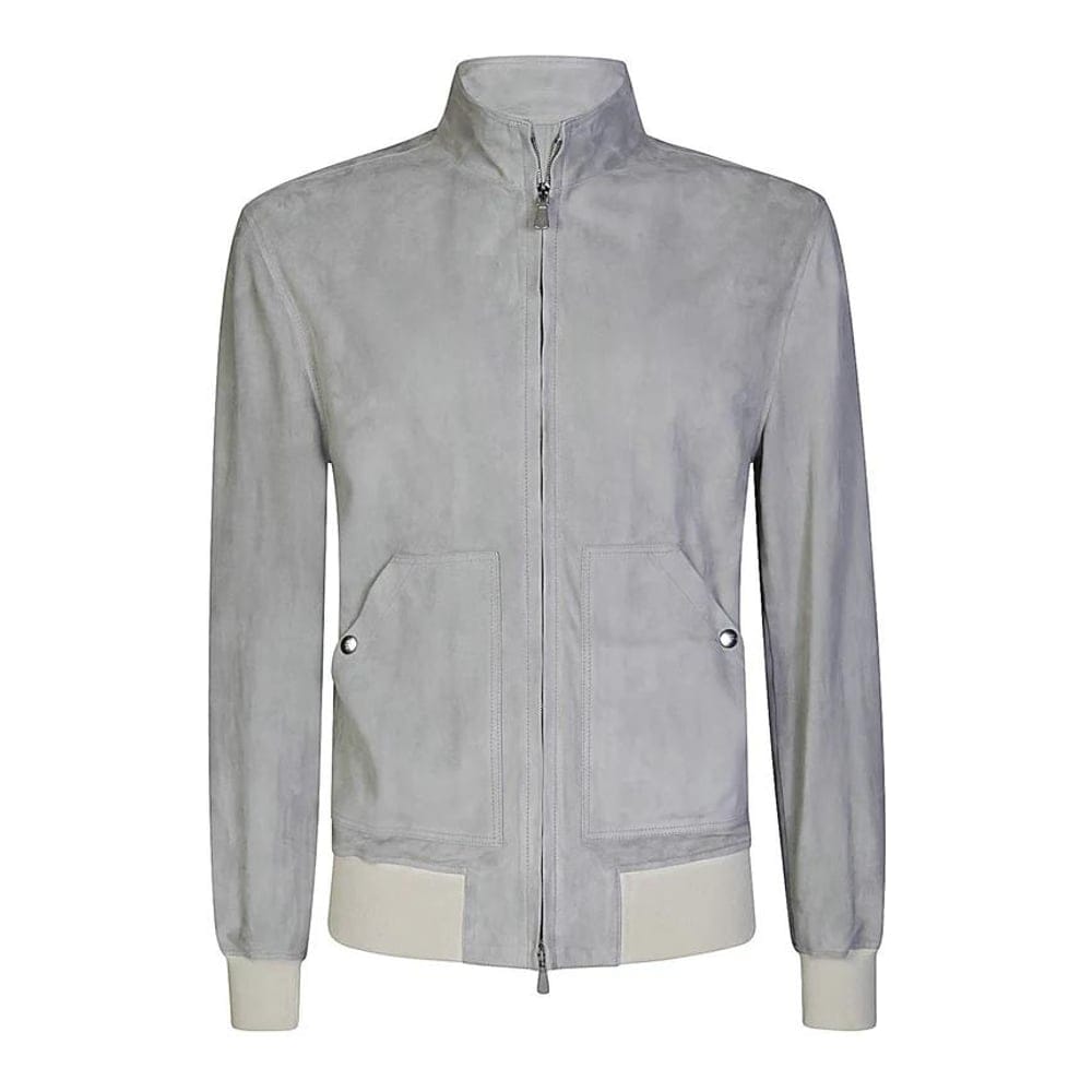 Eleventy - Veste en cuir 'Standing Collar' pour Hommes