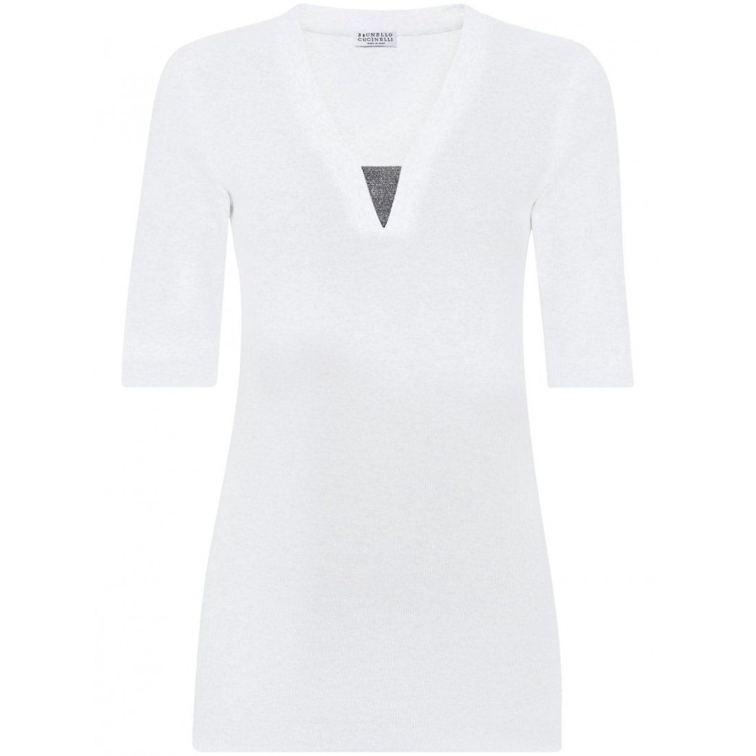Brunello cucinelli - T-shirt 'Monili Chain-Embellished' pour Femmes