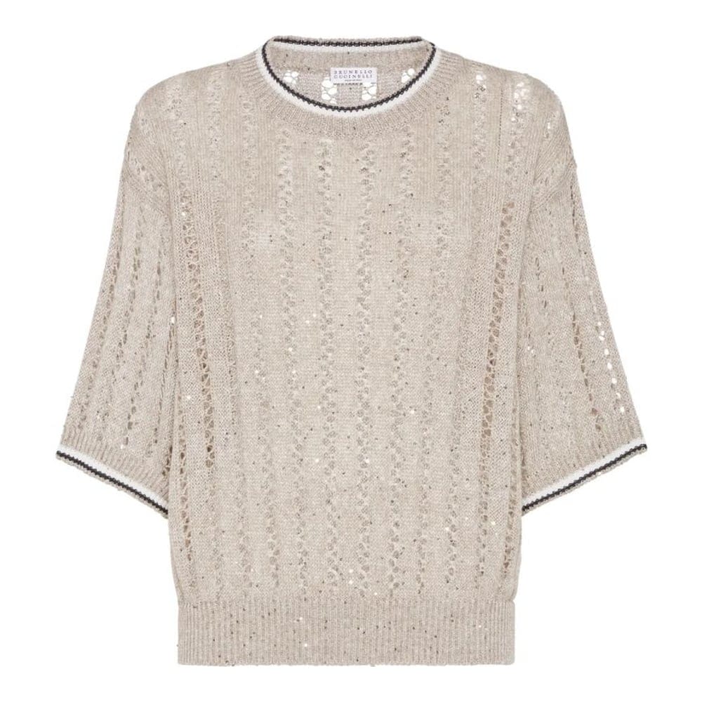 Brunello cucinelli - Pull à manches courtes 'Dazzling' pour Femmes
