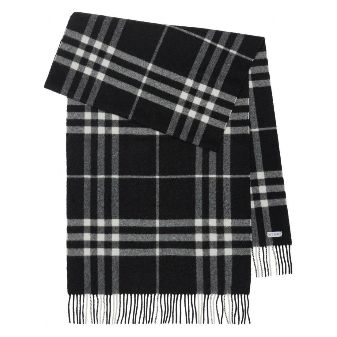 Burberry - Écharpe en cachemire  'Check-Print Fringed' pour Femmes