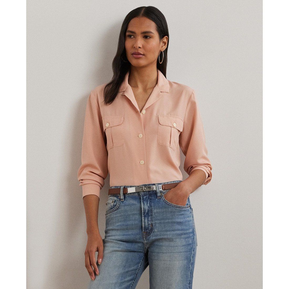 Lauren ralph lauren - Chemise 'Relaxed-Fit Crepe' pour Femmes