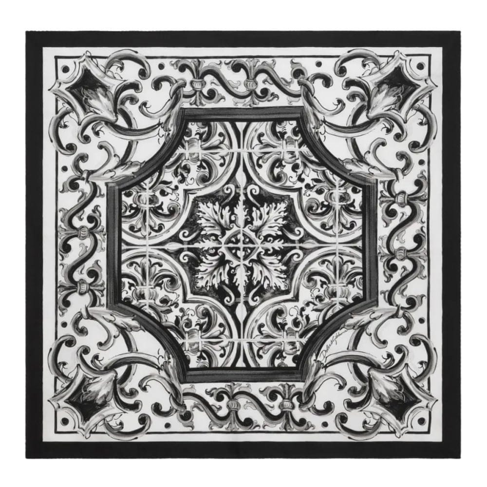 Dolce&gabbana - Foulard en soie 'Majolica-Print' pour Hommes