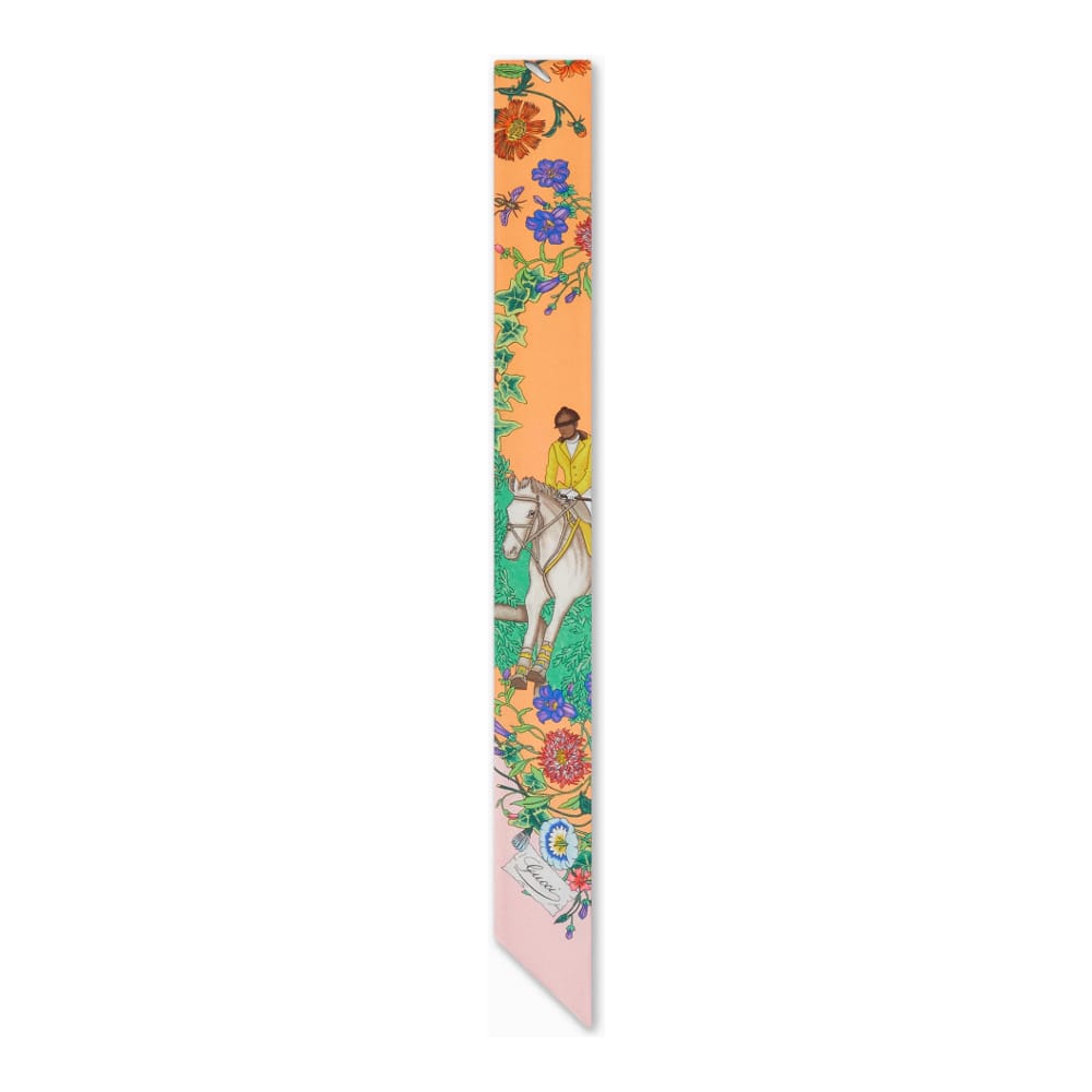 Gucci - Foulard en soie 'Allover Floral Print Neck Bow' pour Femmes