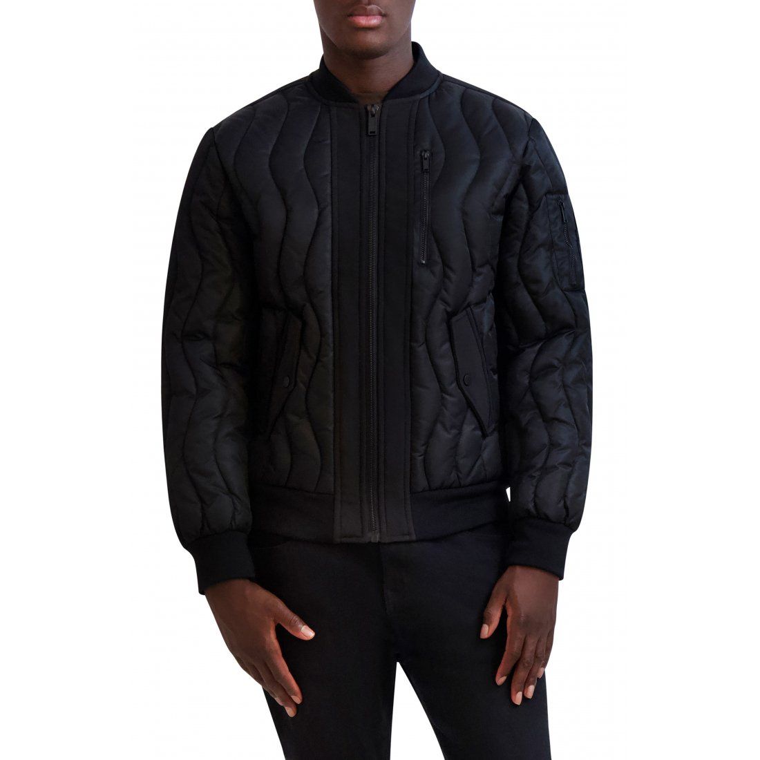 Karl lagerfeld paris - Blouson bomber 'Wavy Quilted Bomber Jacket' pour Hommes