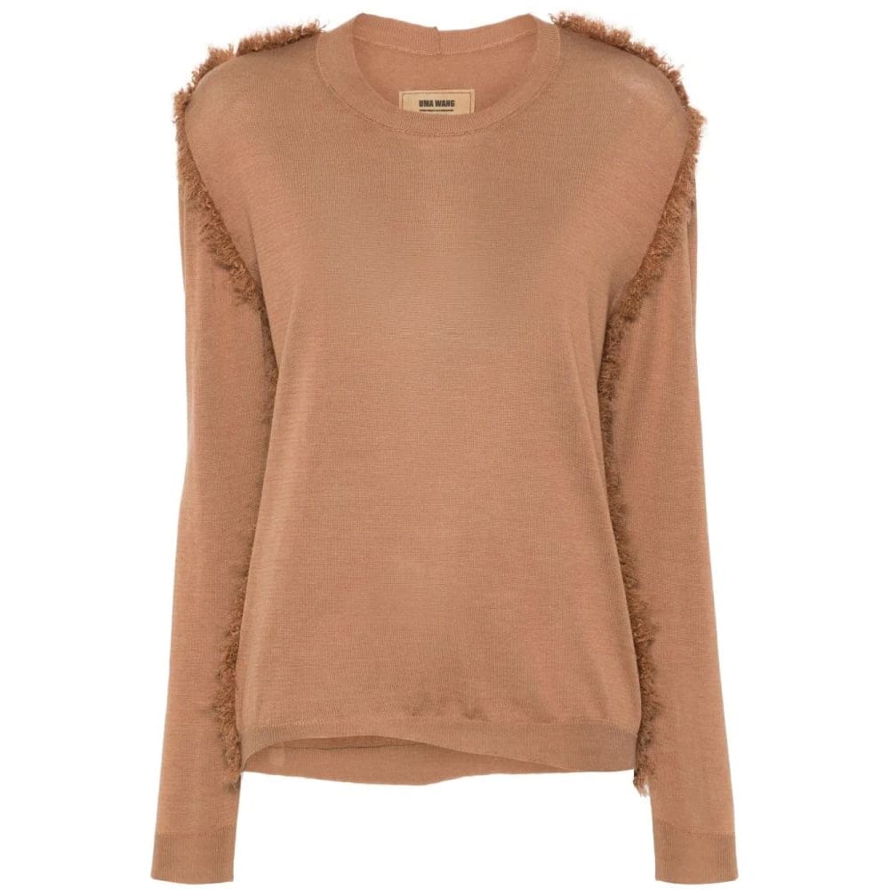 Uma wang - "Pull 'Frayed-Detailing Ribbed' pour Femmes"