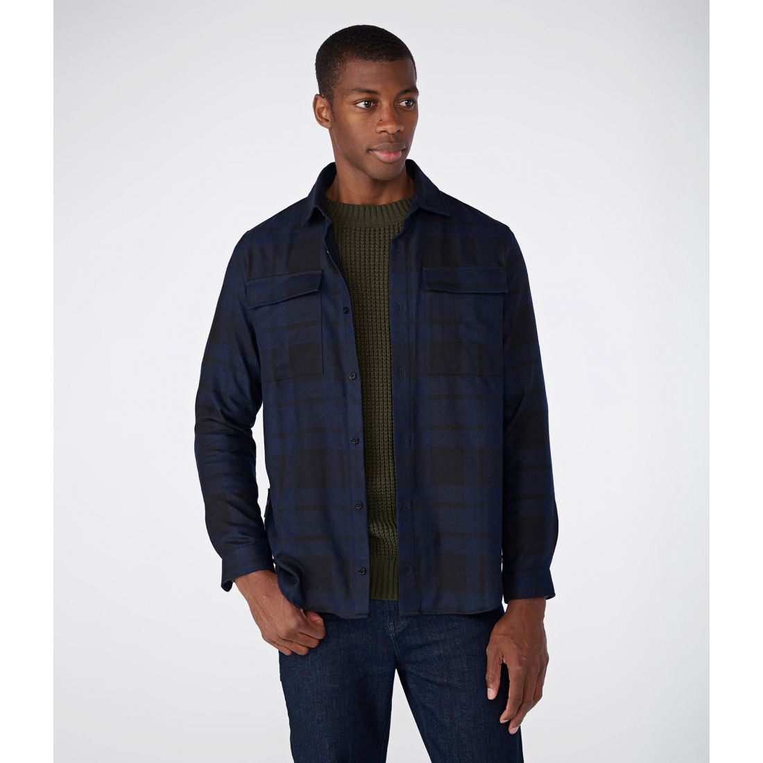 Karl Lagerfeld - Chemise 'Plaid Chest Pockets Button Up' pour Hommes