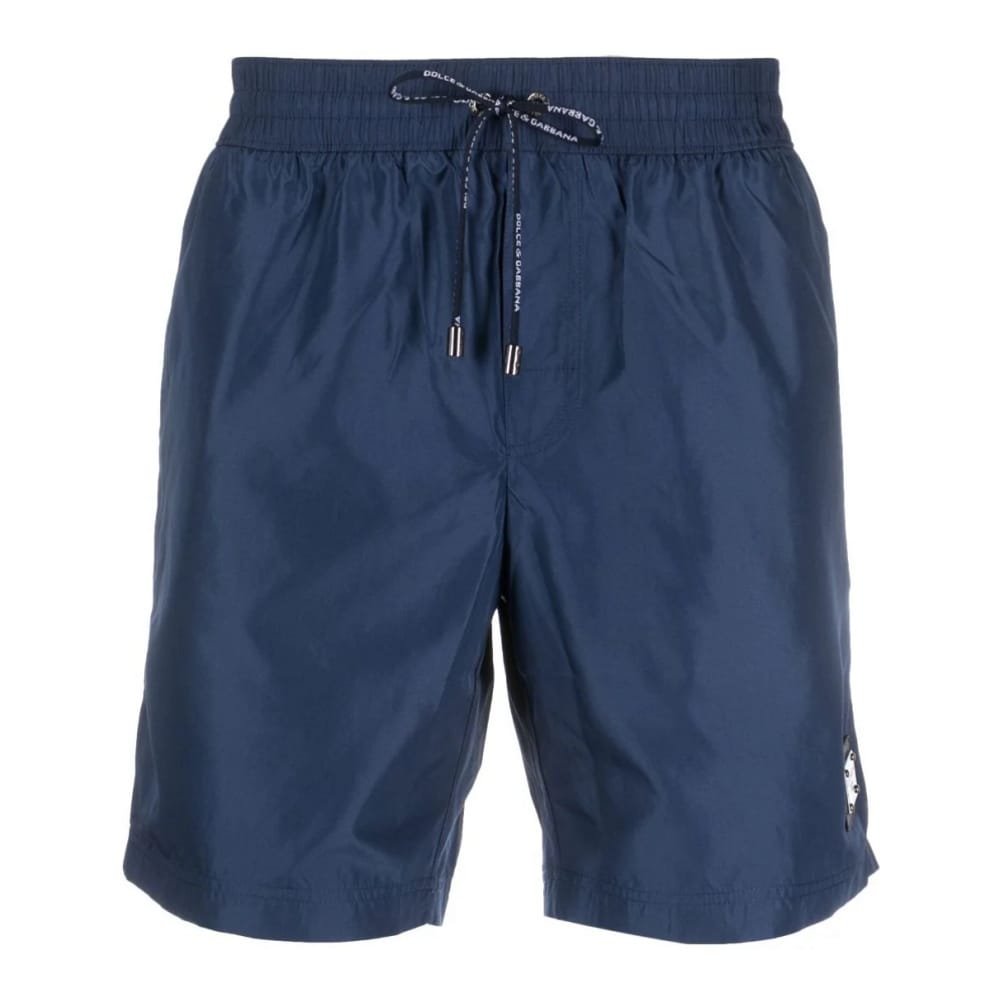 Dolce&gabbana - Short de bain 'Logo Plaque Drawstring' pour Hommes