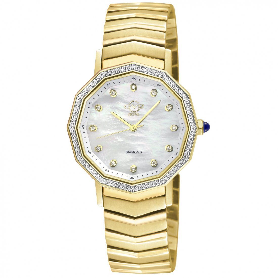 Gevril - Women's Spello II Women's IP Gold Case, White MOP Dial, IP Gold Bracelet watch Watch