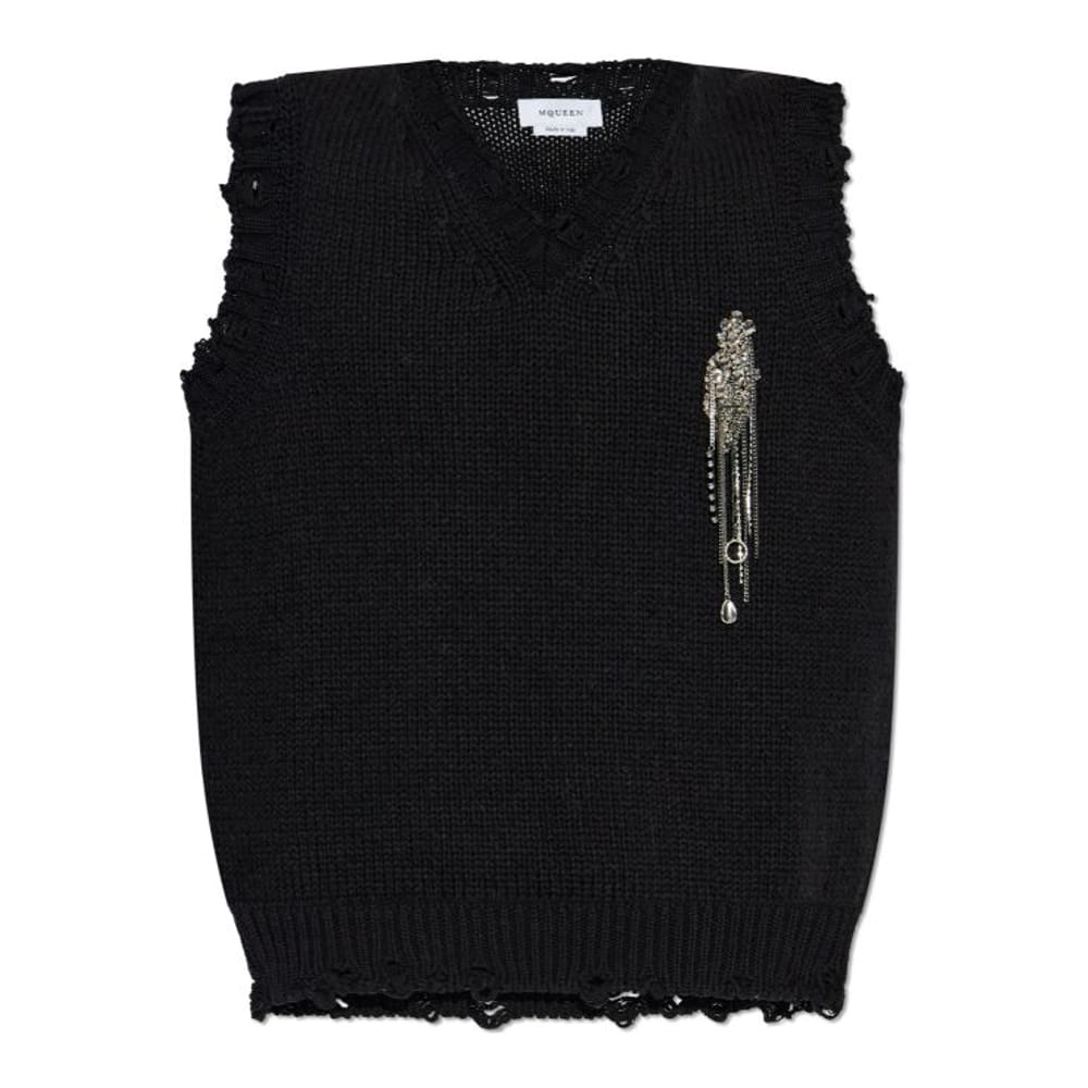 Alexander mcqueen - Débardeur 'Distressed Patch Embroidery Knit' pour Hommes