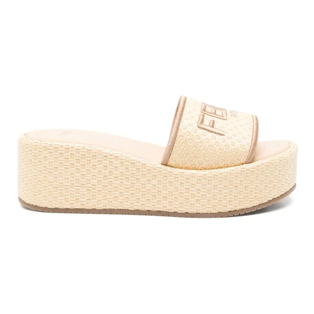 Fendi - Sandales à semelle plateforme 'Logo-Embroidered' pour Femmes