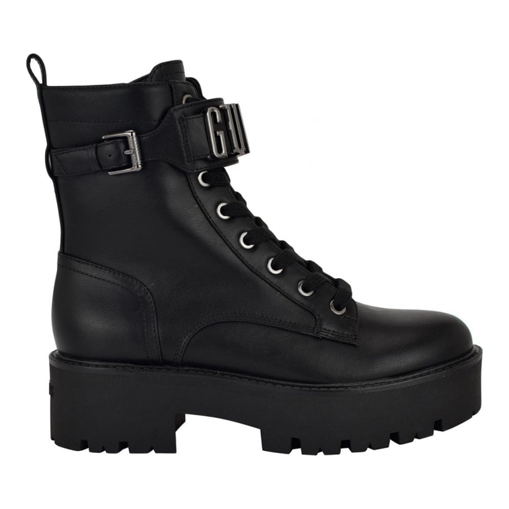 Guess - Bottes 'Vaires Lug Sole Cuff Lace Up Logo Plated' pour Femmes