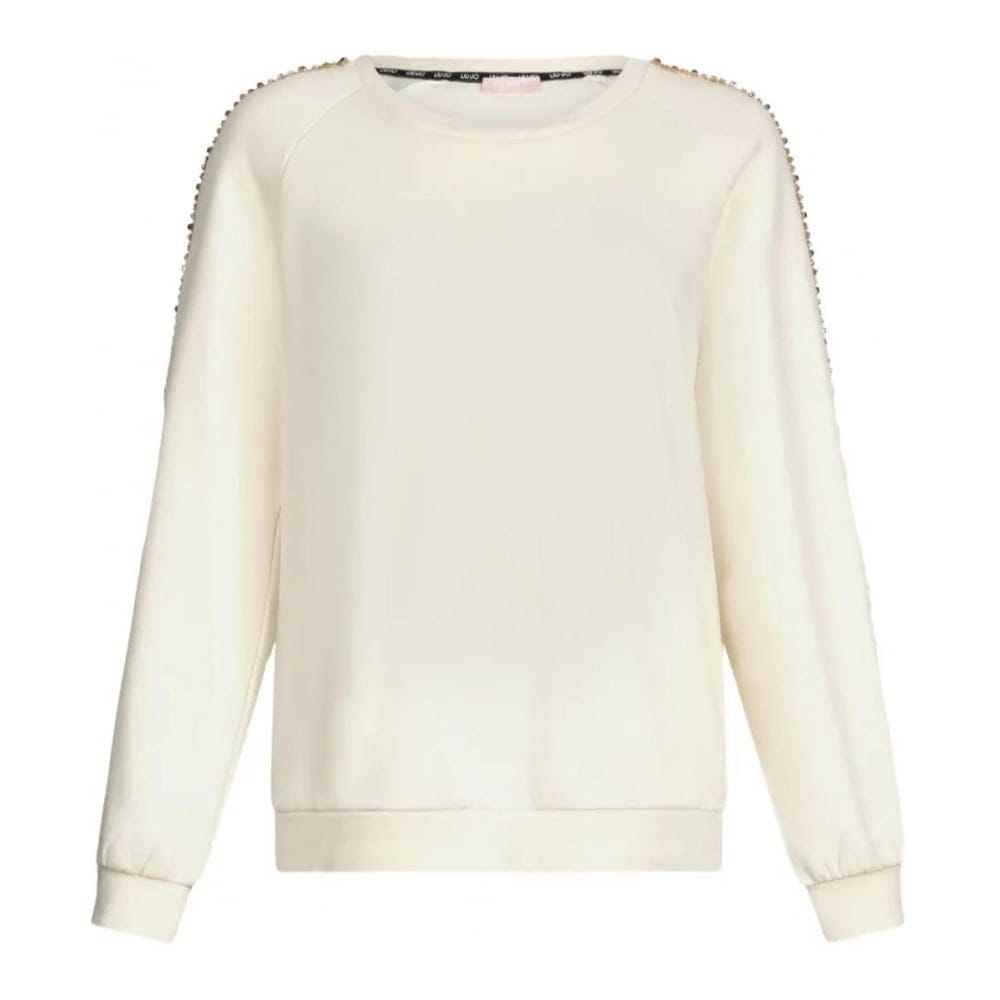 Liu jo - Sweatshirt 'Rhinestone-Embellished Crew-Neck' pour Femmes