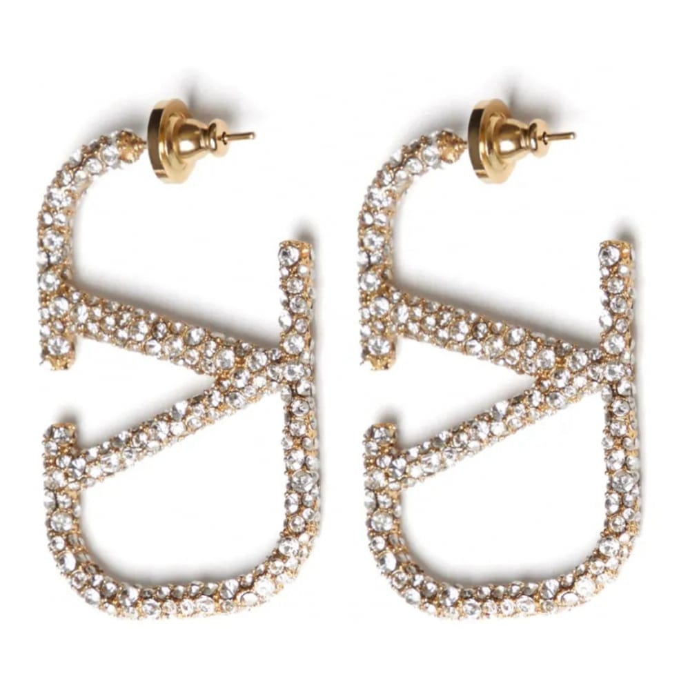 Valentino - Boucles d'oreilles 'VLogo Signature Crystal-Embellished' pour Femmes