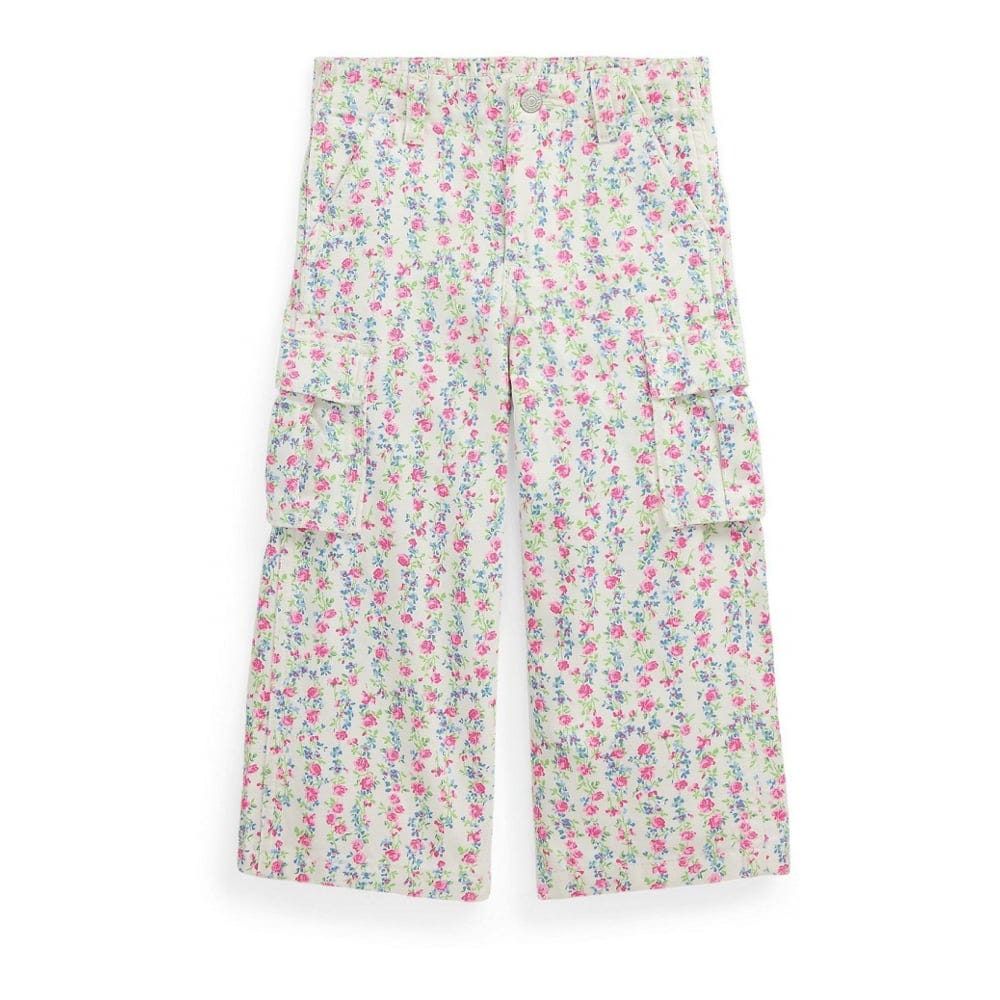 Polo ralph lauren - 'Floral Canvas Wide Leg Cargo Pants' pour Bambins & petites filles