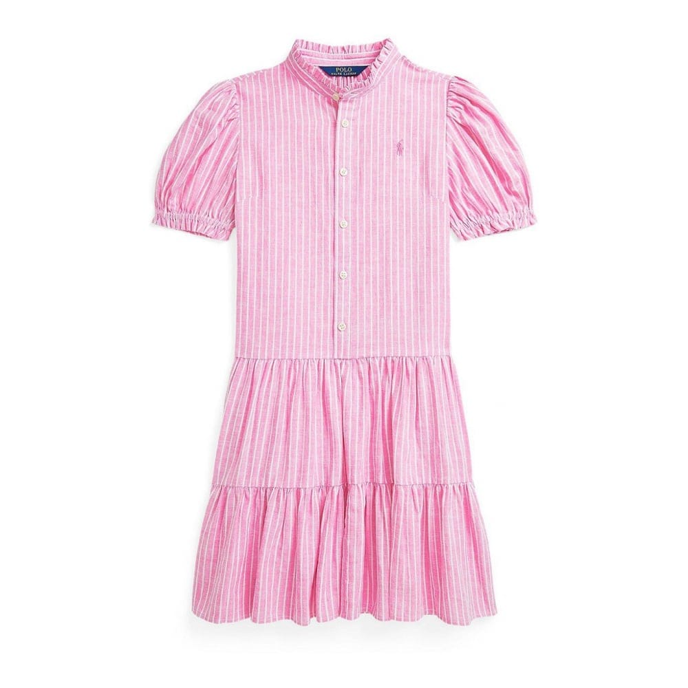 Polo ralph lauren - 'Striped Tiered Linen-Cotton Dress' pour Grandes filles