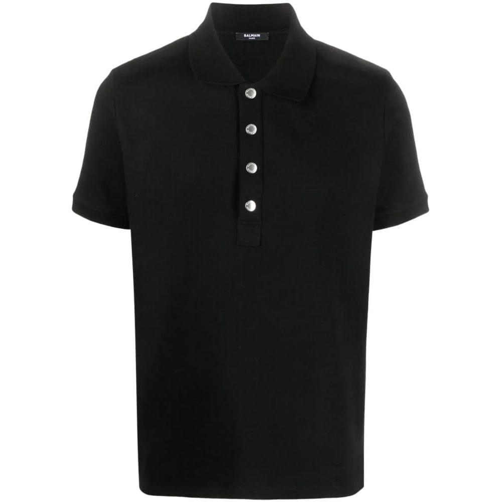 Balmain - Polo 'Monogram-Pattern Piqué' pour Hommes