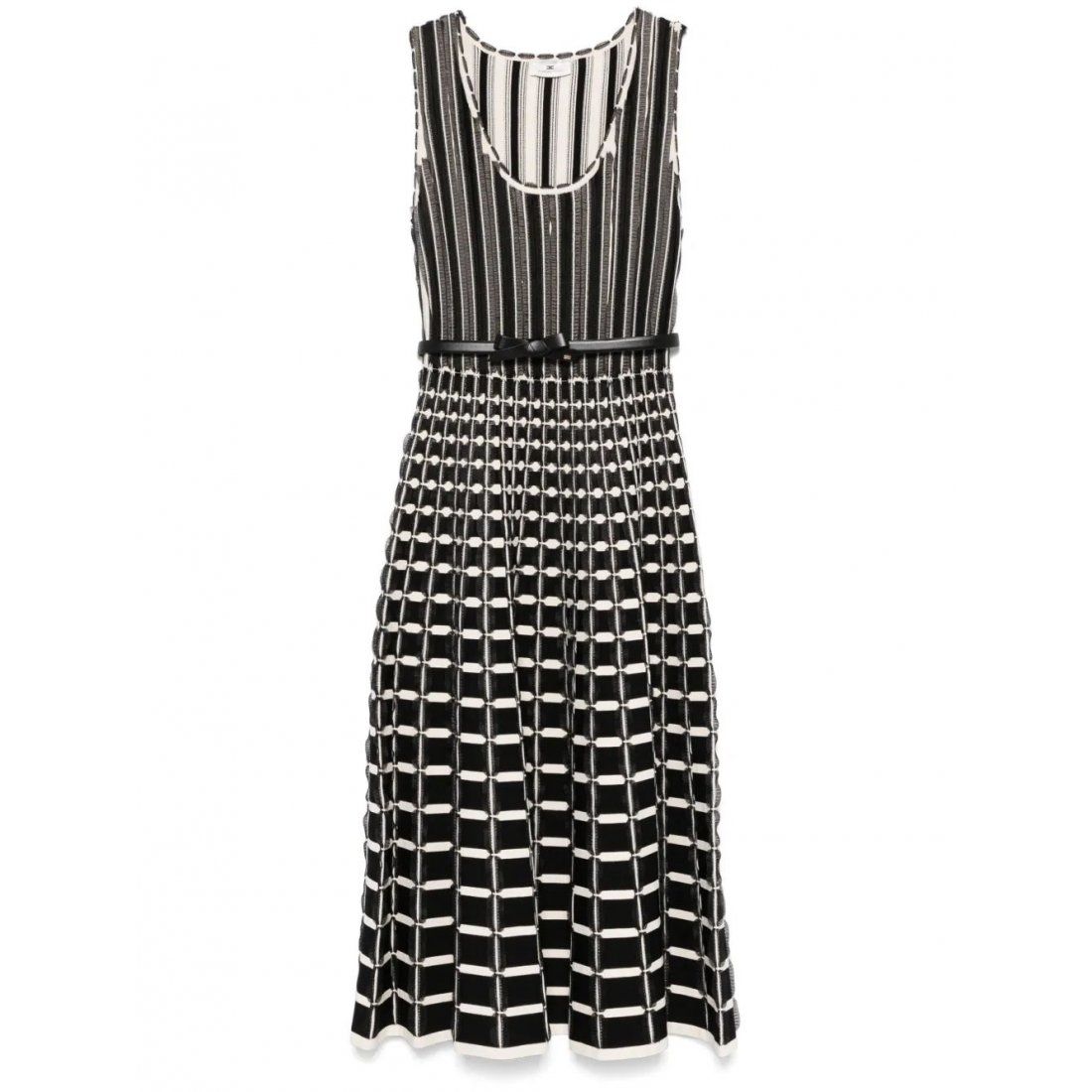 Elisabetta franchi - Robe Midi 'Micro-Ruffles Detailed' pour Femmes