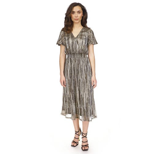 Michael michael kors - 'Smocked Plisse Midi Dress' pour Femmes