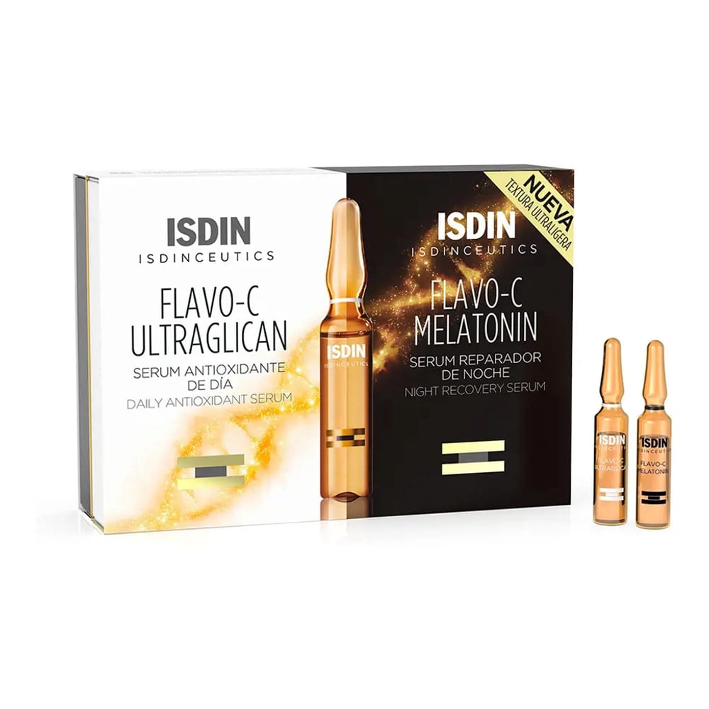 ISDIN - Coffret de soins de la peau 'Isdinceutics Flavo-C Melatonin + Ultraglican' - 20 Pièces