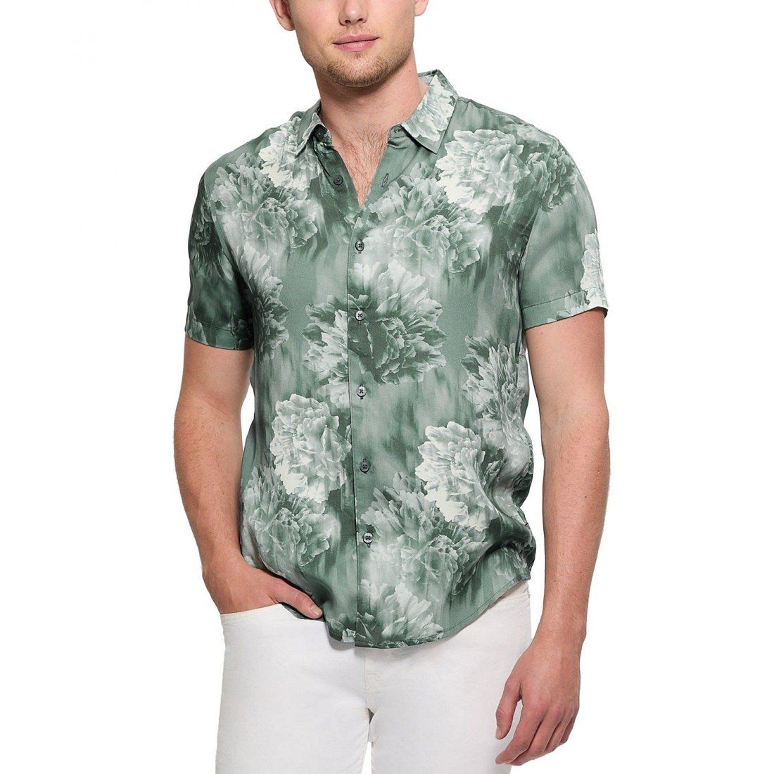 Guess - Chemise à manches courtes 'Wayco Floral-Print' pour Hommes