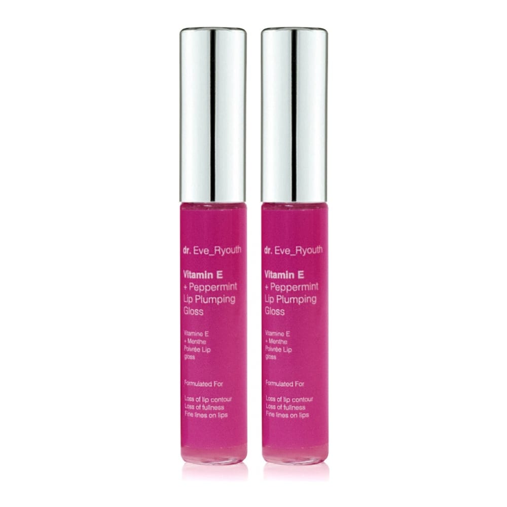 Dr. eve_ryouth - Brillant à lèvres volumateur 'Vitamin E and Peppermint' - 15 ml, 2 Pièces