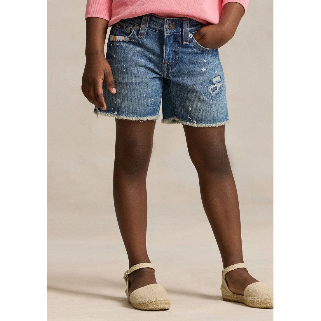 Ralph lauren kids - "'Rigid Denim Boyfriend Shorts' pour Petites filles"