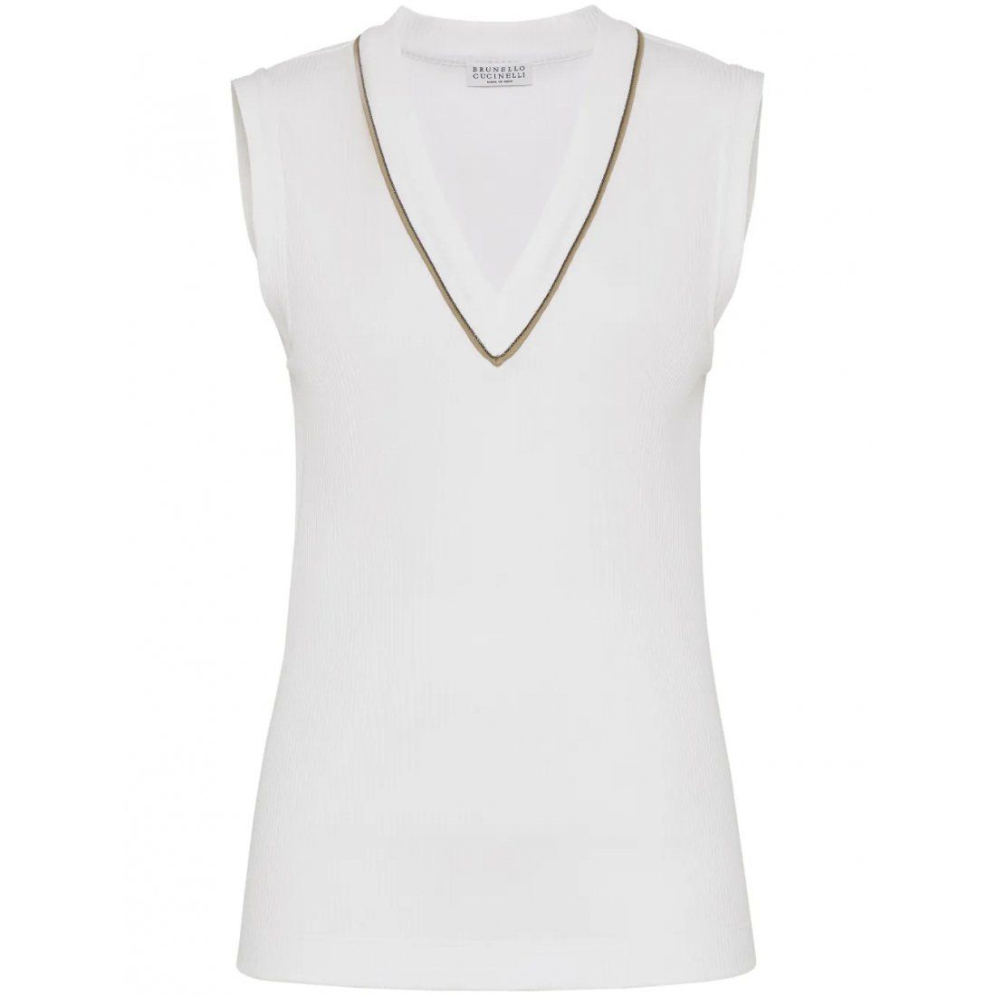 Brunello cucinelli - Haut sans manches 'Ribbed-Knit' pour Femmes