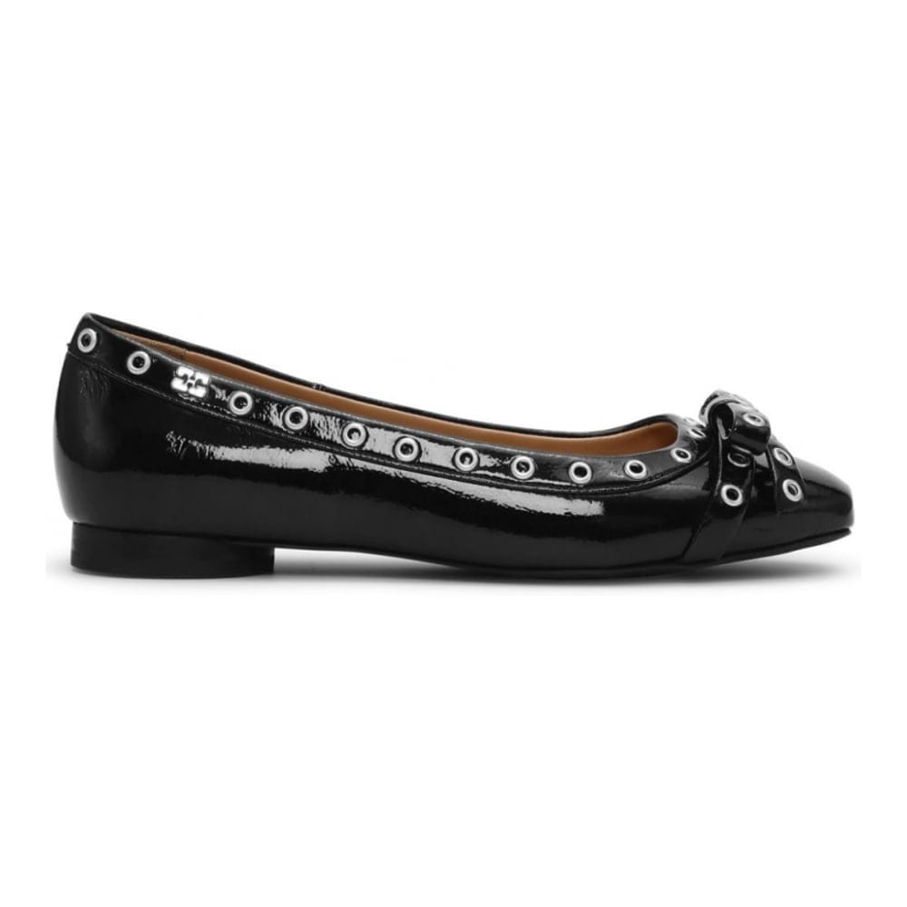Ganni - Ballerines 'Eyelet-Detail Bow' pour Femmes