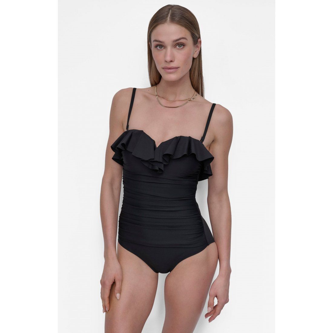 Dkny - Maillot de bain 'Ruffled Bandeau One-Piece' pour Femmes