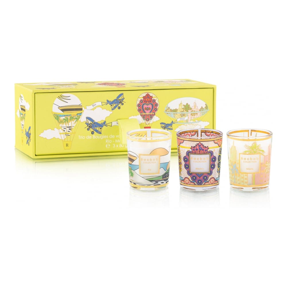 Baobab collection - Set de bougies 'Trio MFB Rio,Mexico,Miami Max 06' - 3 Pièces