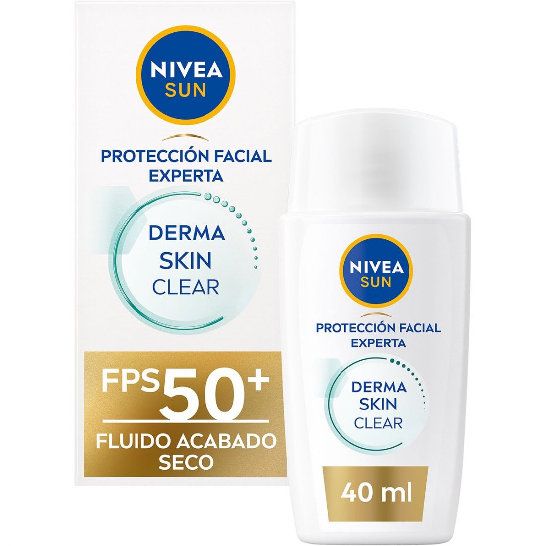 Nivea - Crème solaire pour le visage 'Derma Skin Clear SPF50+' - Peau mixte à grasse, Peau sujette à l'acné, Peaux sensibles, 40 ml