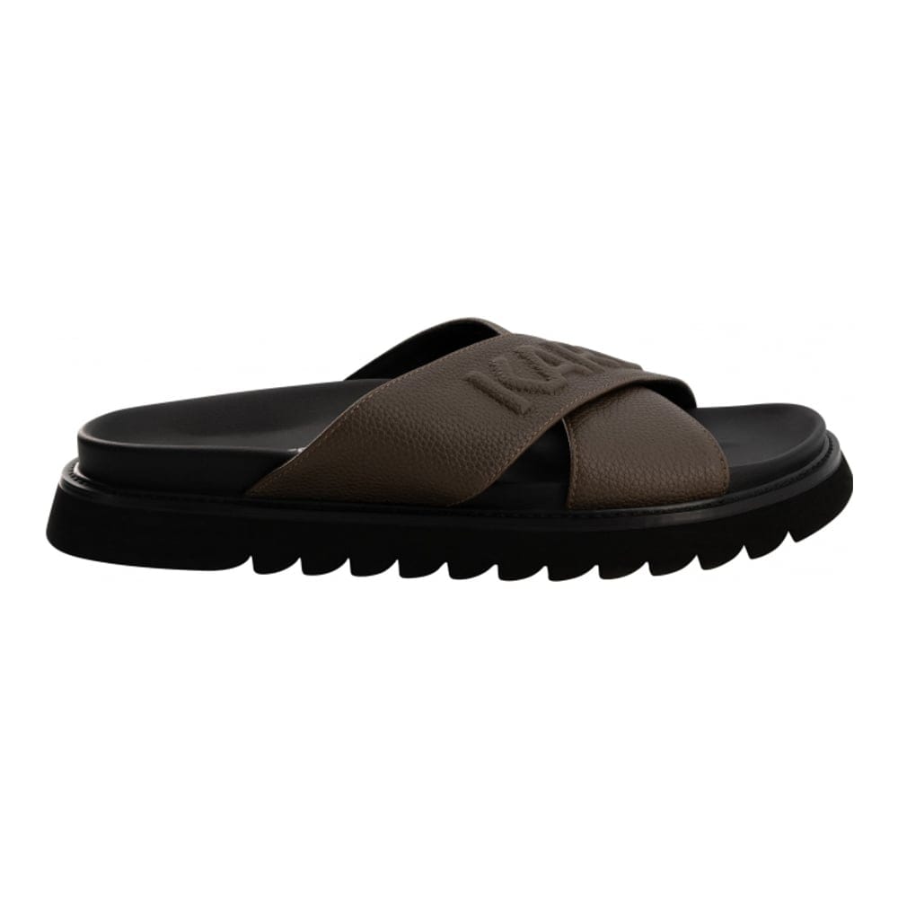 Karl lagerfeld paris - Claquettes 'Tumbled Leather Crisscross' pour Hommes