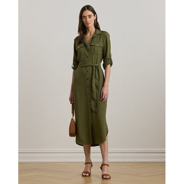 Lauren ralph lauren - "'Belted Double-Faced Georgette Shirtdress' pour Femmes"