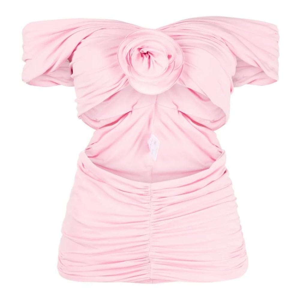 Magda butrym - Haut à épaules dénudées 'Rose-Appliqué Ruched' pour Femmes