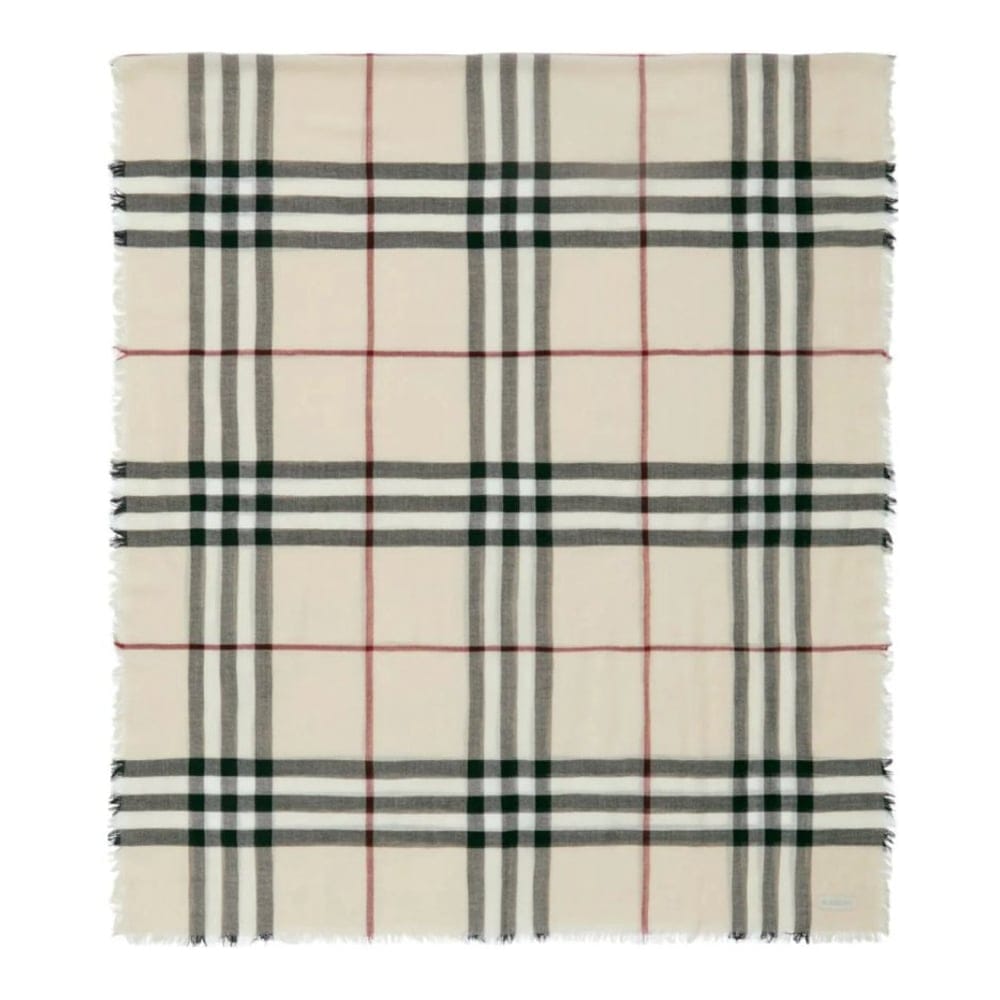 Burberry - Écharpe en laine 'Raw-Cut Checked' pour Femmes