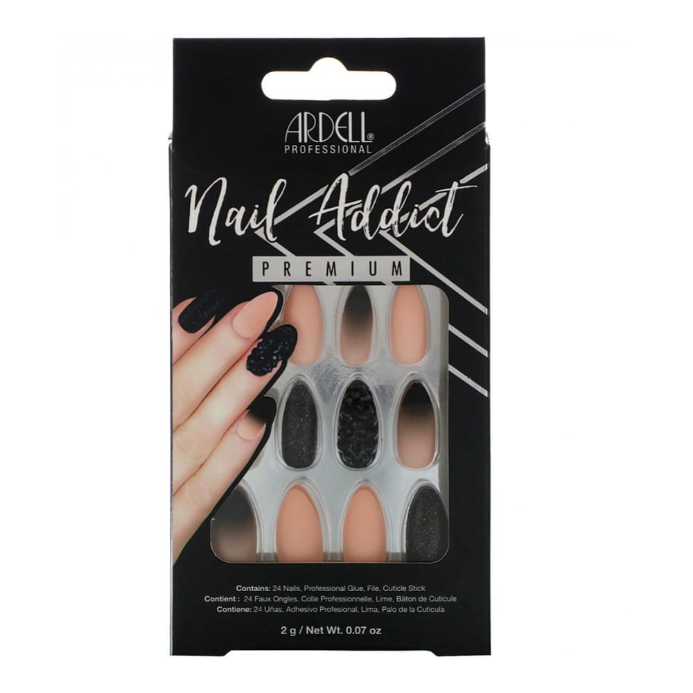 Ardell - Faux Ongles 'Nail Addict' - Black Stud & Pink Ombre