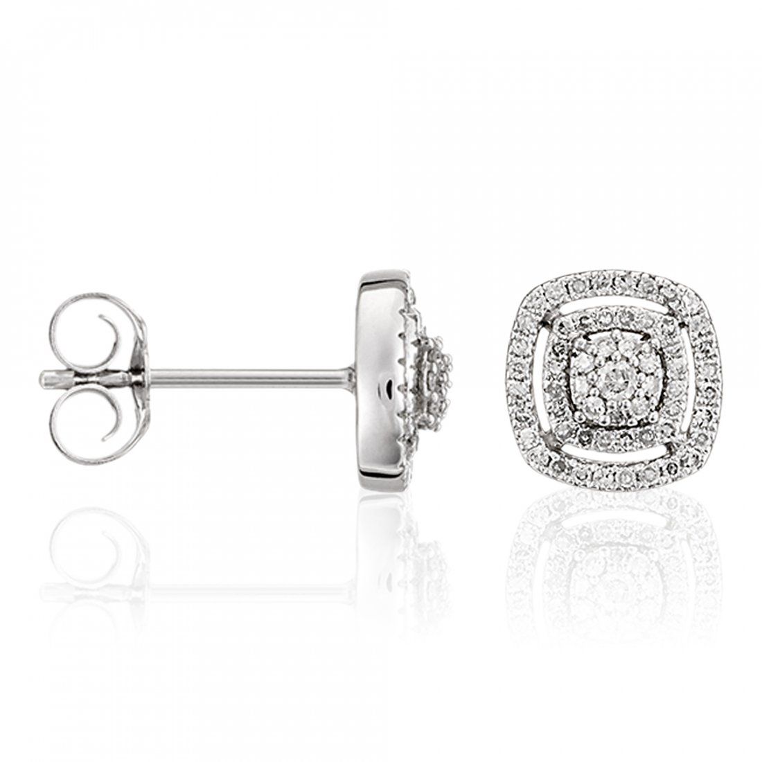Comptoir du diamant - Boucles d'oreilles 'Carré Richesse' pour Femmes