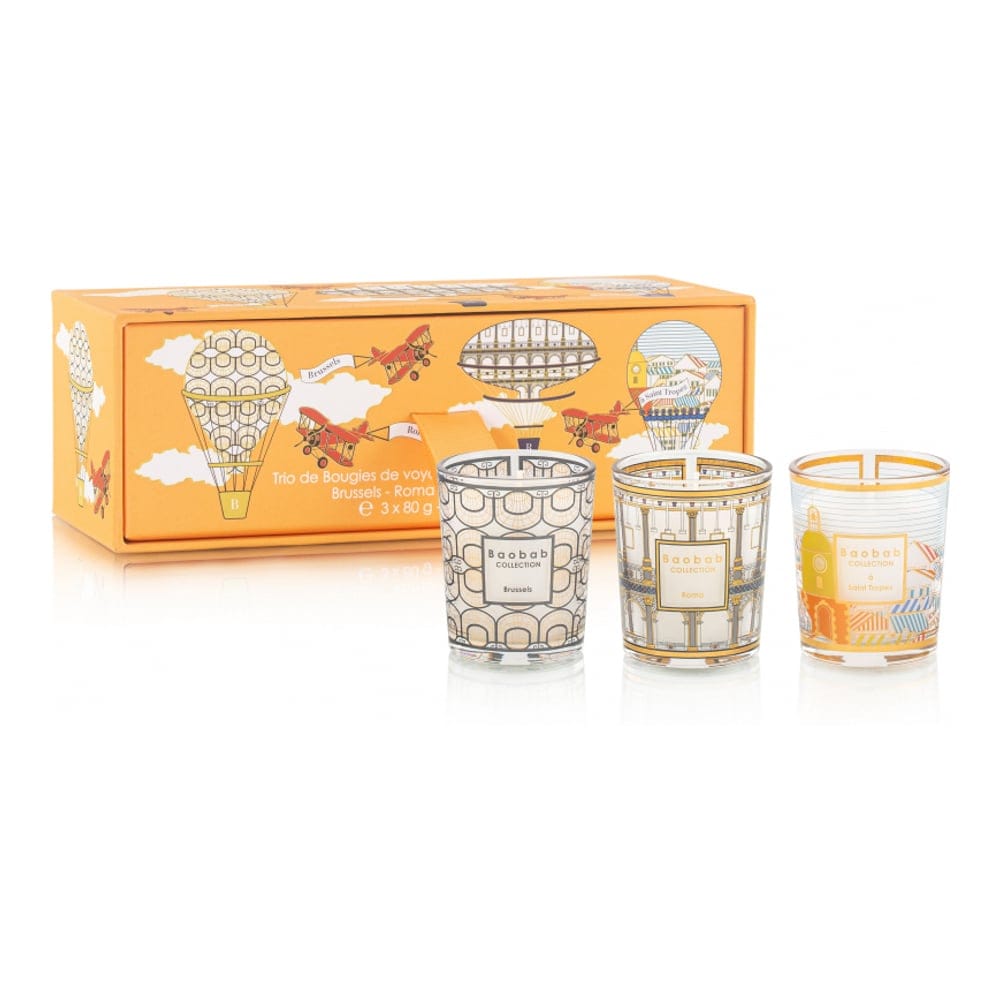 Baobab collection - Set de bougies 'Trio MFB Brussels,Roma,St Tropez Max 06' - 3 Pièces