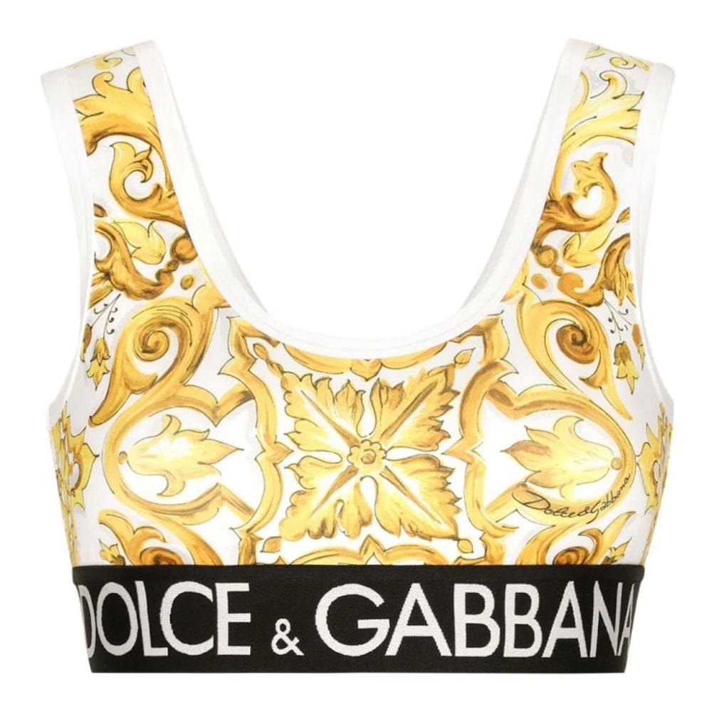 Dolce & gabbana - Crop Top 'Majolica-Print' pour Femmes