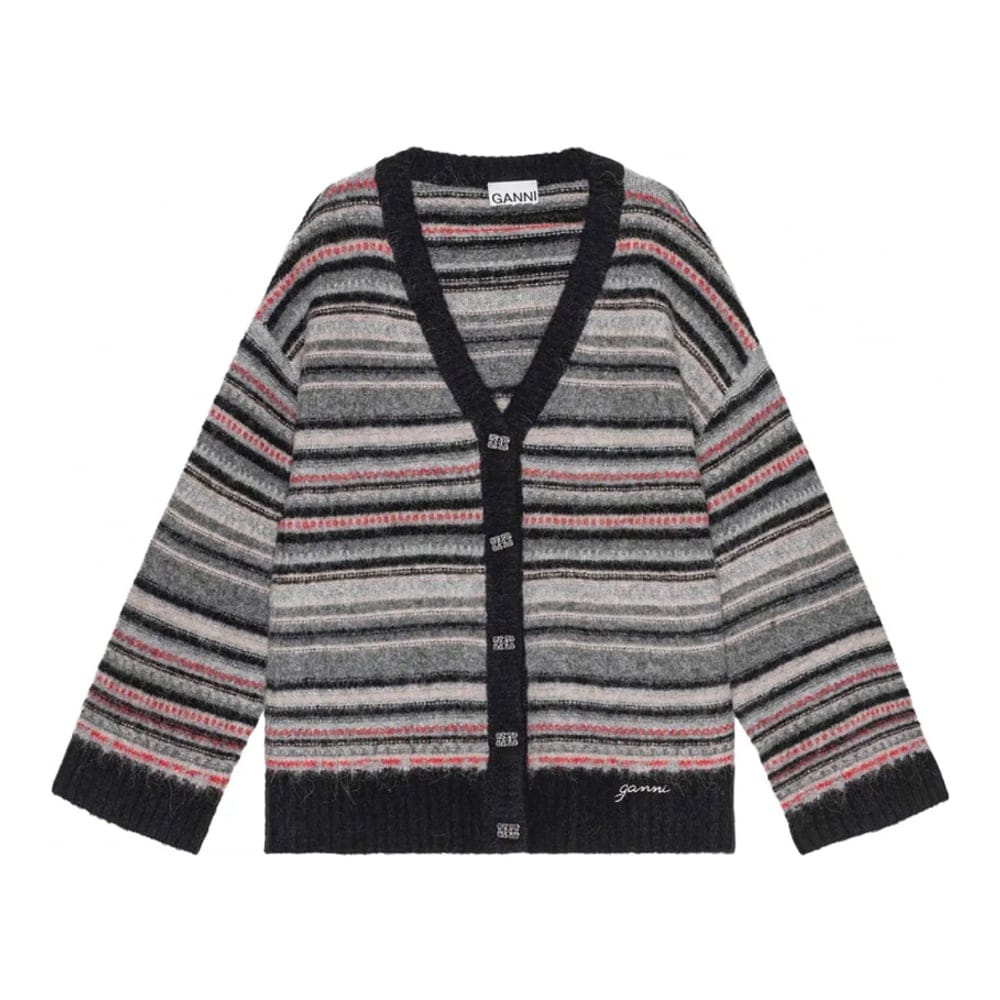 Ganni - Cardigan 'Striped Buttoned' pour Femmes