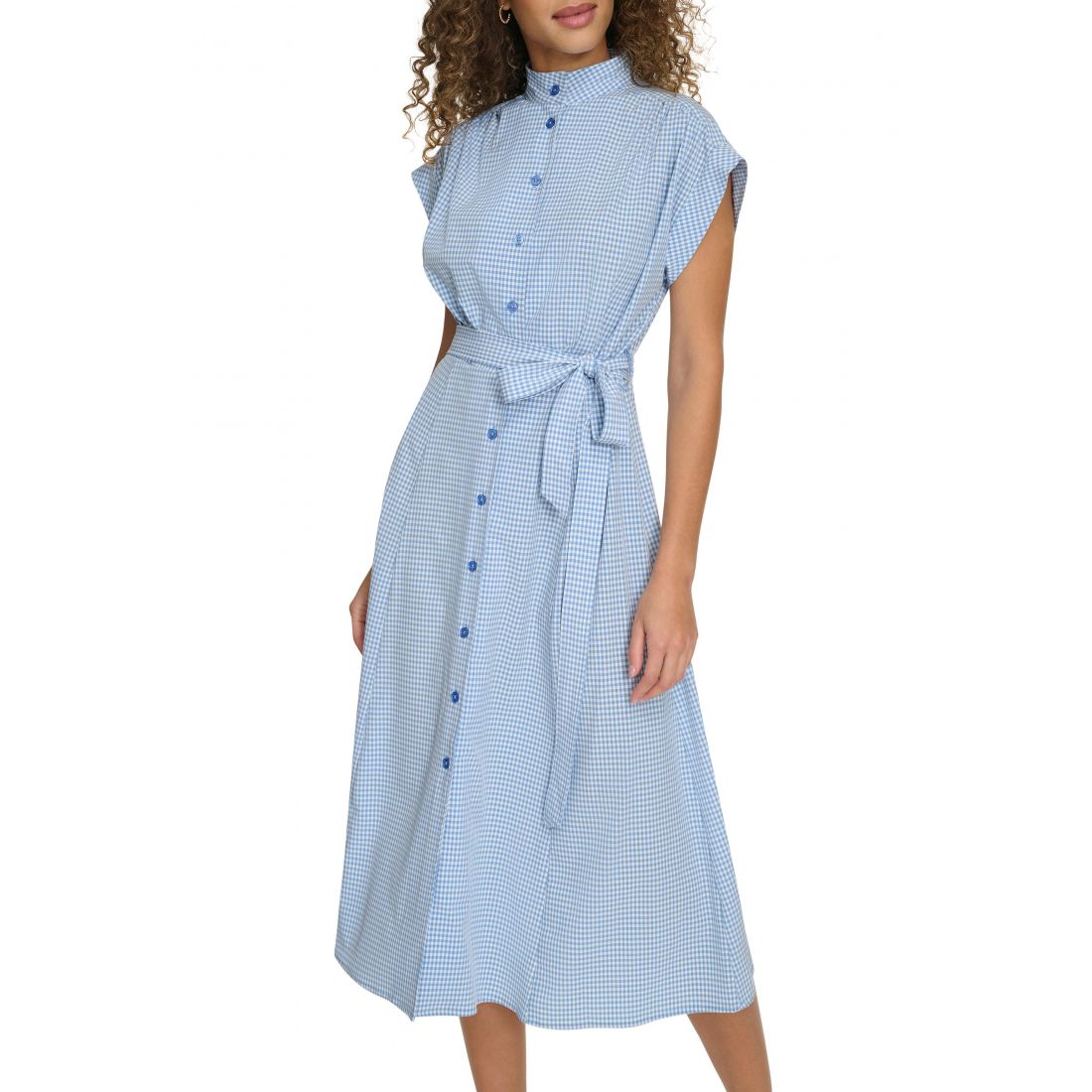 Calvin klein - 'Mini Gingham Check Short Sleeve Shirtdress' pour Femmes