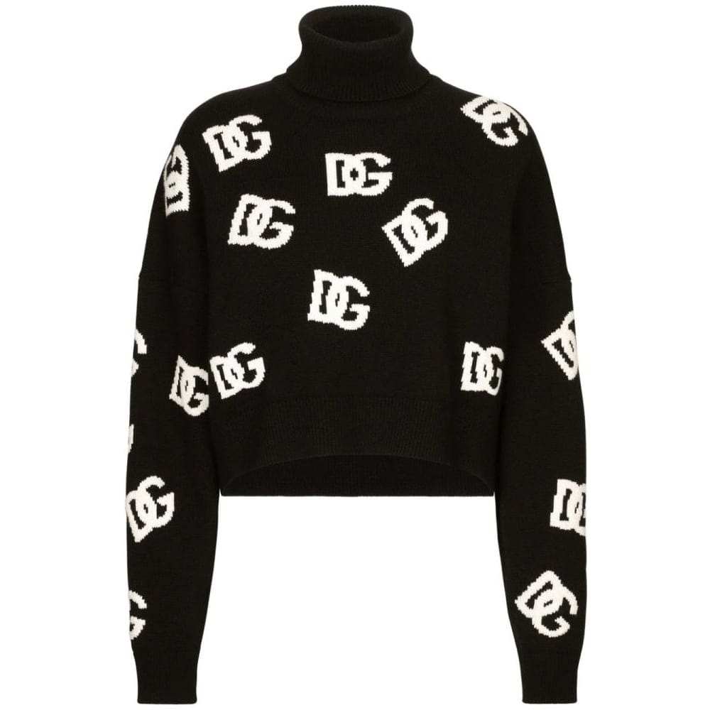 Dolce&gabbana - Pull à col roulé 'Intarsia-Knit Logo' pour Femmes