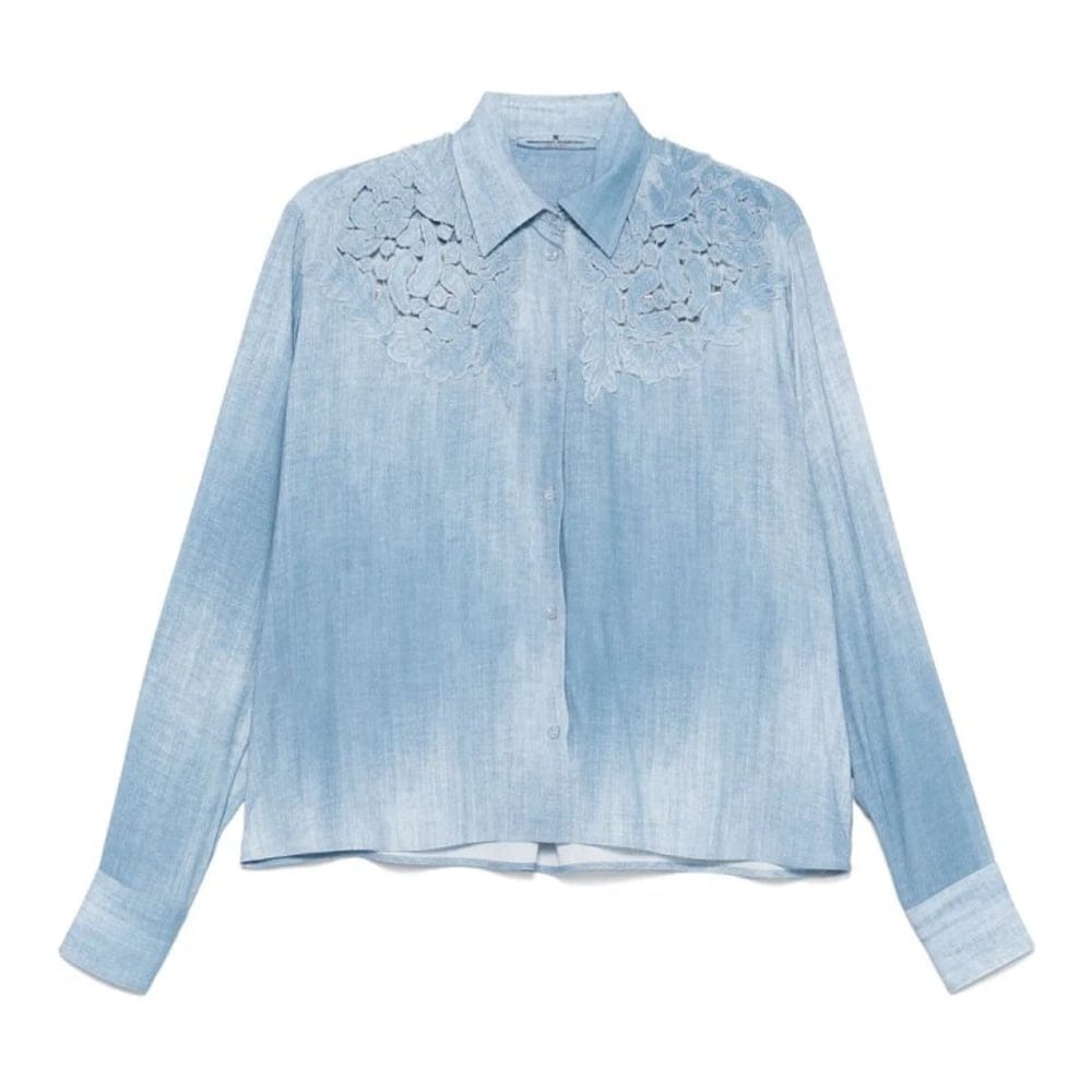 Ermanno scervino - Chemise 'Floral-Appliqué' pour Femmes