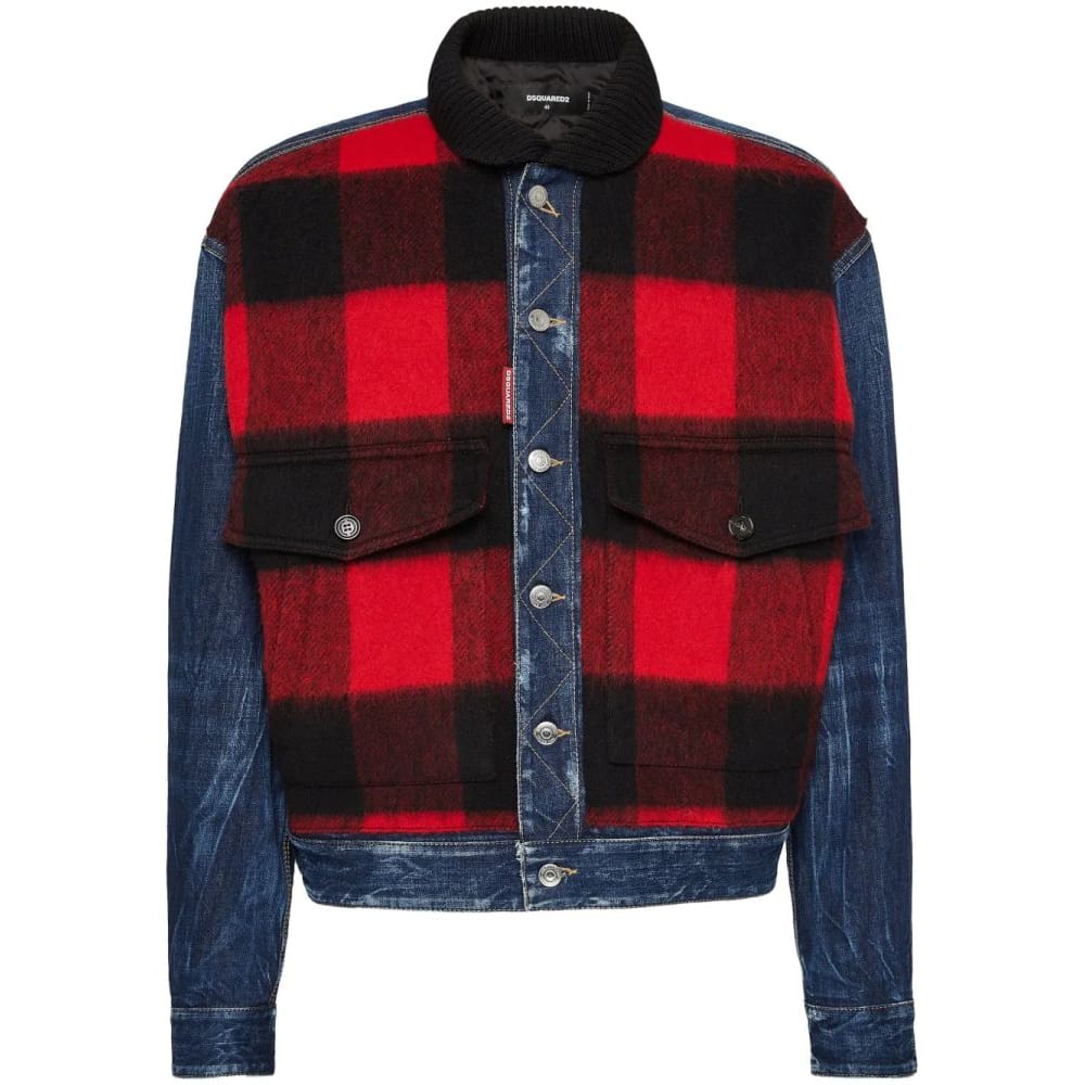 Dsquared - Veste en jeans 'Check-Print' pour Hommes
