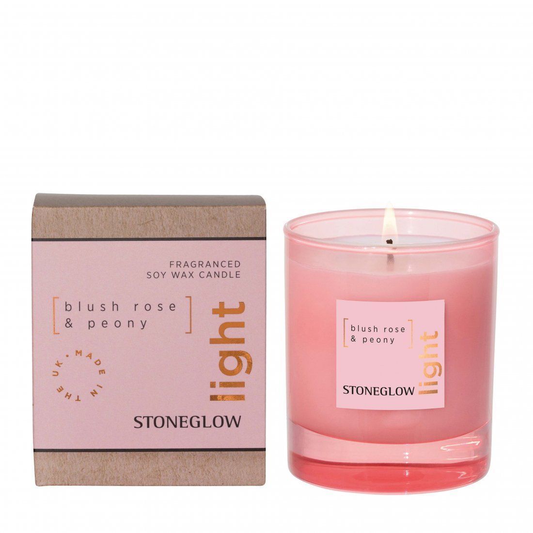 Stoneglow - Bougie parfumée 'Blush Rose & Peony' - 160 g
