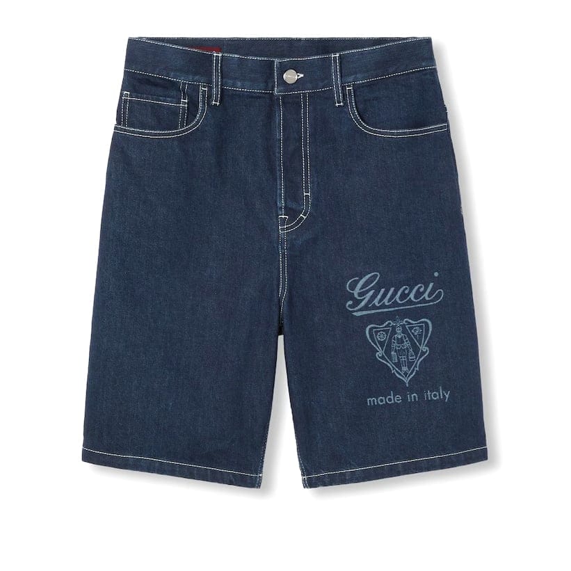 Gucci - Short en jean 'Lasered' pour Hommes