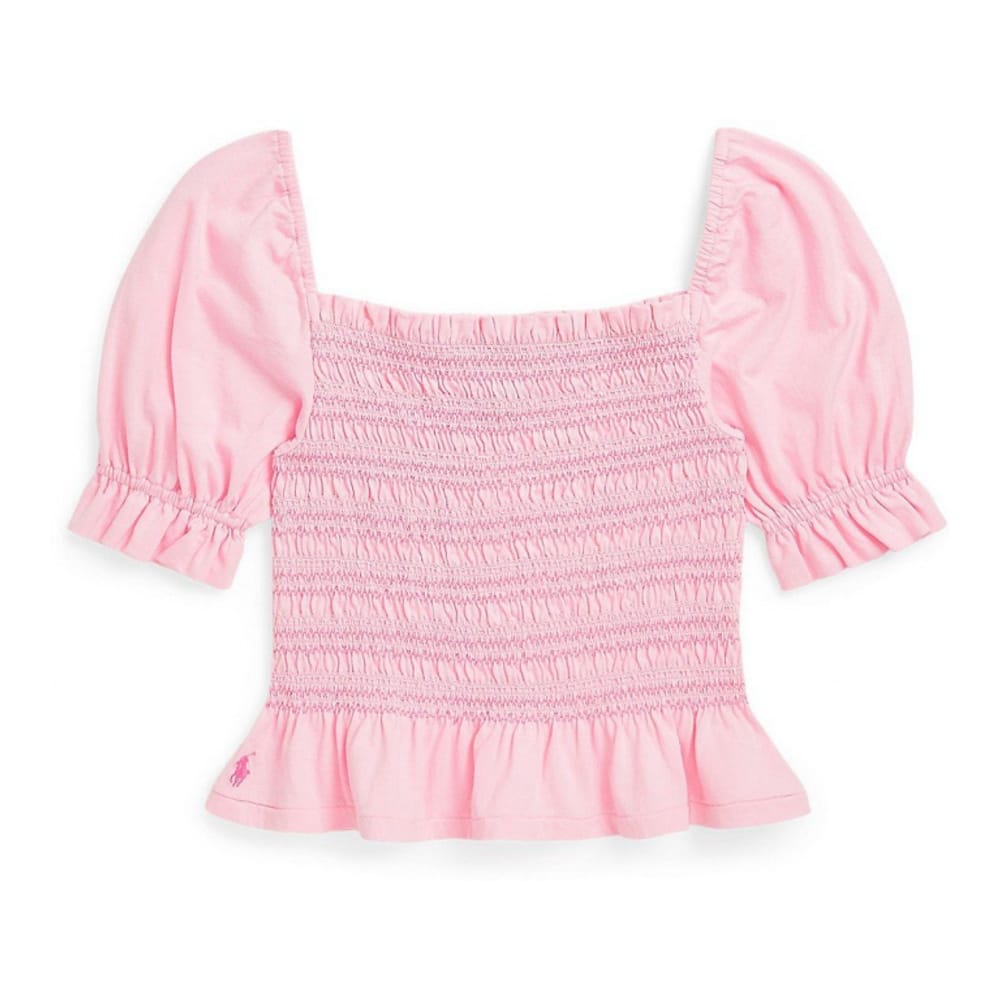 Polo ralph lauren - 'Smocked Jersey Peplum Top' pour Grandes filles